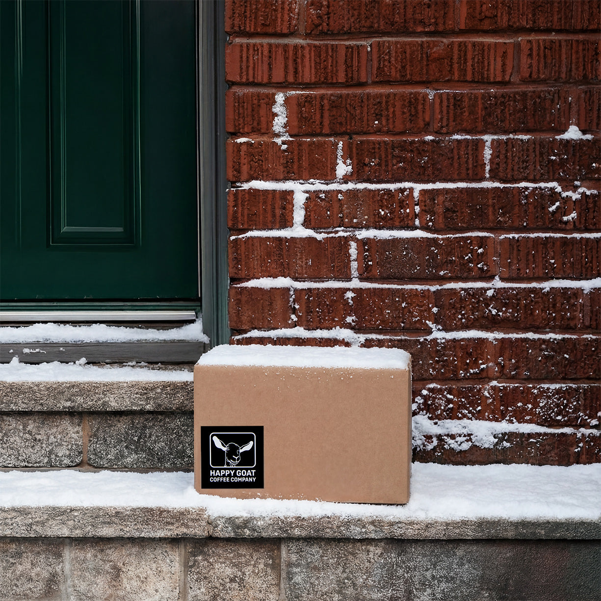 Happy Goat coffee bags, with latte art