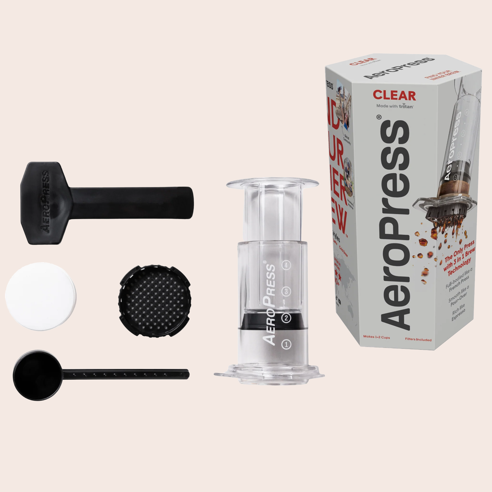 aeropress clear coffee maker set