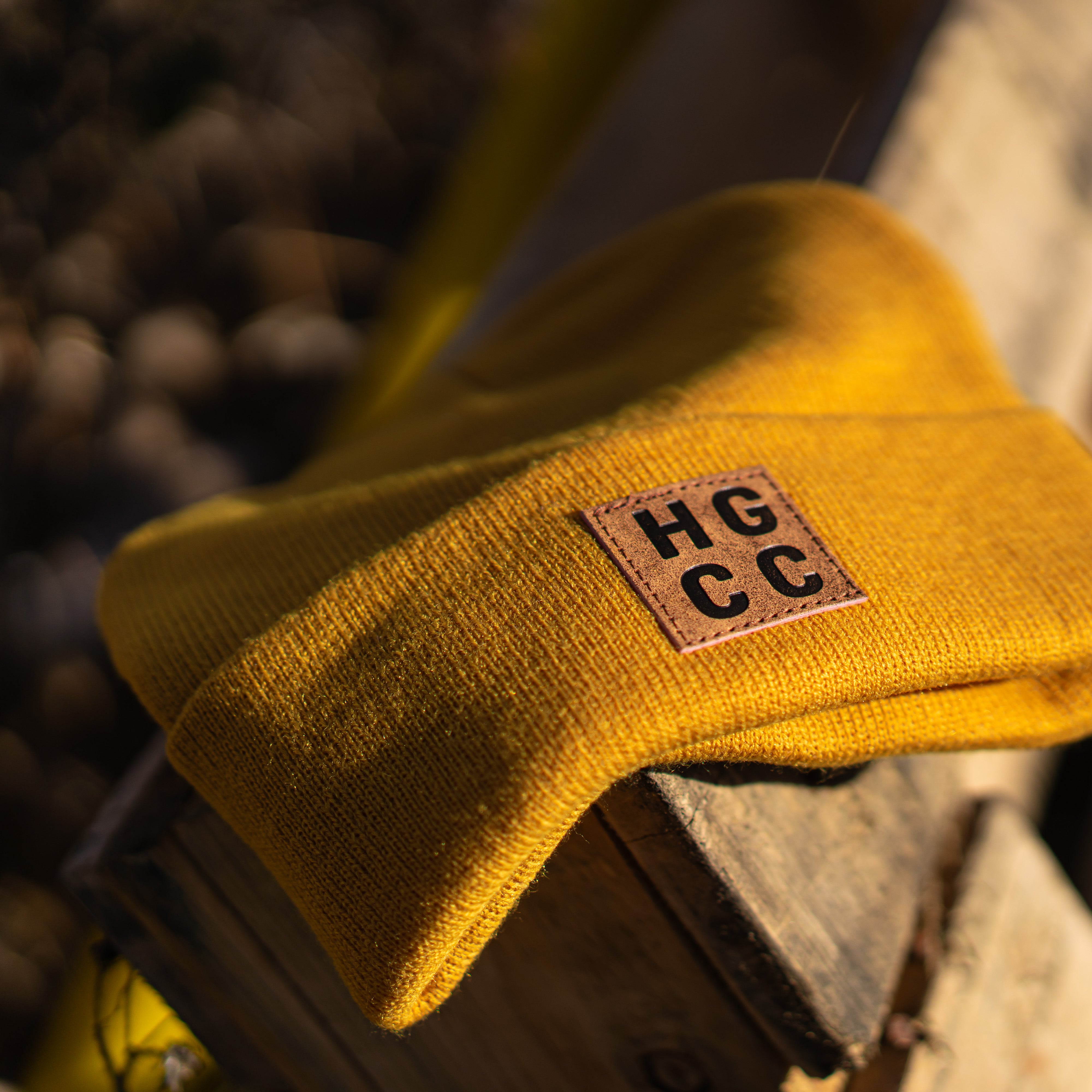 Happy Goat Touque in mustard color