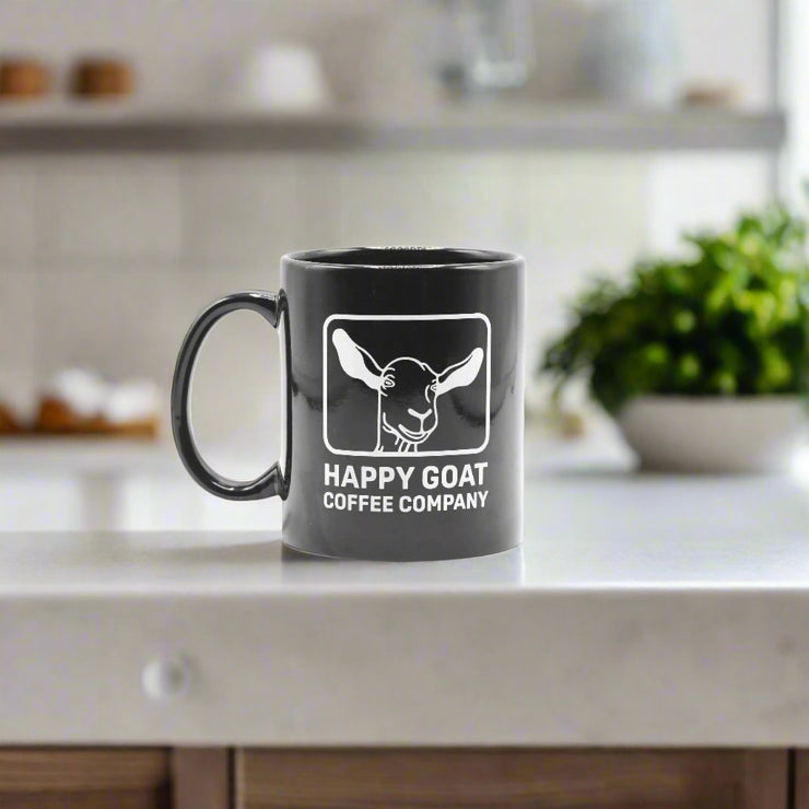 Happy Goat Coffee Mug - Black/Gloss